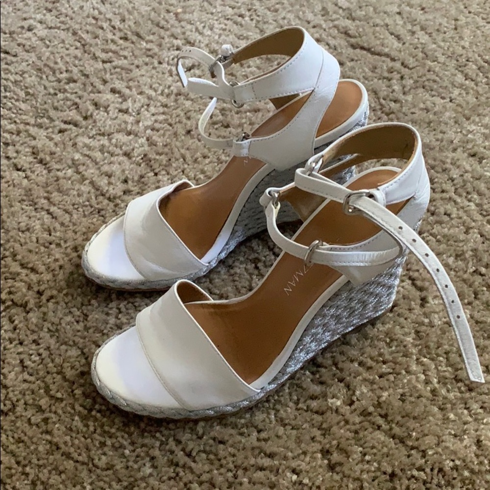 Comfortable Stuart Weitzman ankle strap sandals!